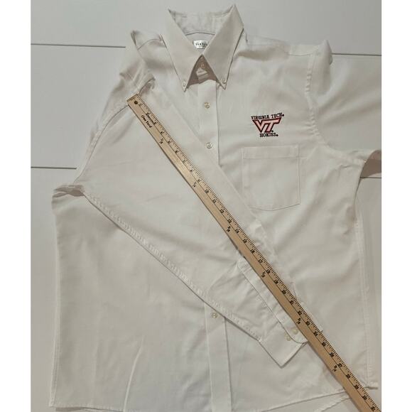 Virginia Tech Hokies Shirt Van Heusen White Oxford Mens Sz Large 16-16.5 (37) - Picture 8 of 8